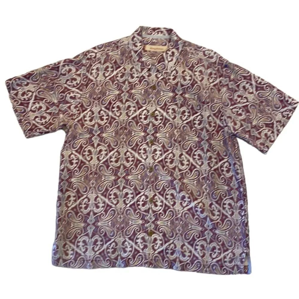Tommy Bahama Men’s Silk Print Camp Shirt Size Medium